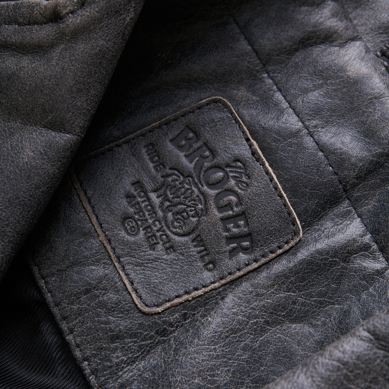 Moottoripyörätakki BROGER Ohio Vintage harmaa alennusmyynti