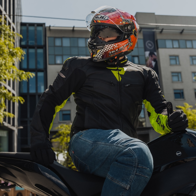 Rebelhorn Vandal musta-fluo-keltainen moottoripyörätakki alennusmyynti