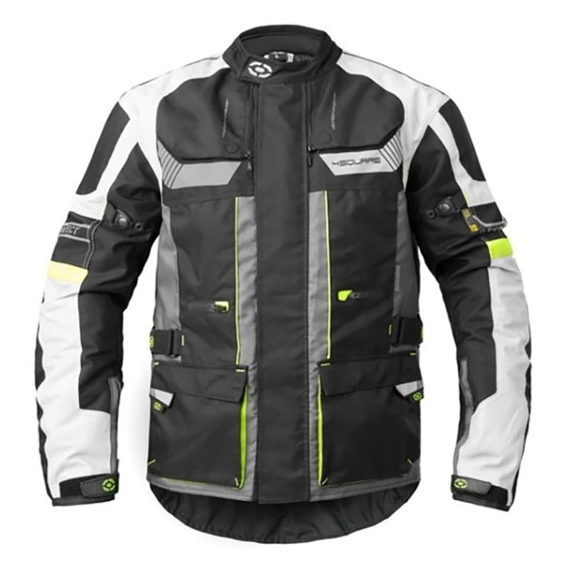Bunda na motorku 4SQUARE Shield černo-bílo-fluo žlutá výprodej