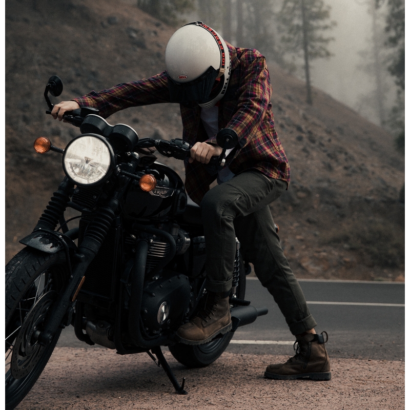 Jeansy na motorku BROGER Alaska II olivově zelené výprodej