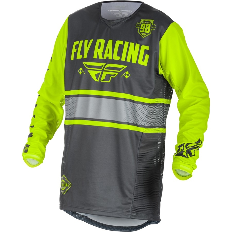 Motokrosový dres FLY Racing Kinetic ERA 2018 - USA šedo-fluo žlutý