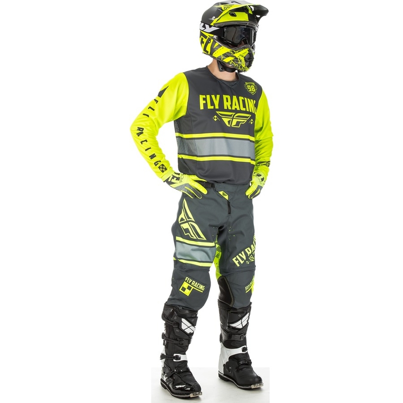 Motokrosový dres FLY Racing Kinetic ERA 2018 - USA šedo-fluo žlutý