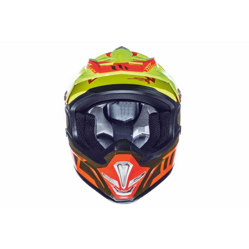 Dětská motokrosová přilba na motorku MT MX-2 Spec fluo oranžovo-žlutá