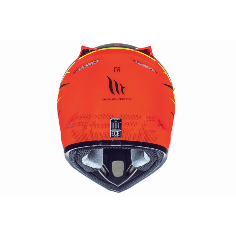 Dětská motokrosová přilba na motorku MT MX-2 Spec fluo oranžovo-žlutá