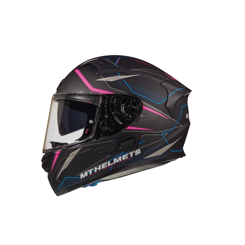 Integrální přilba na motorku MT Kre Intrepid SV černá matná-fluo růžová