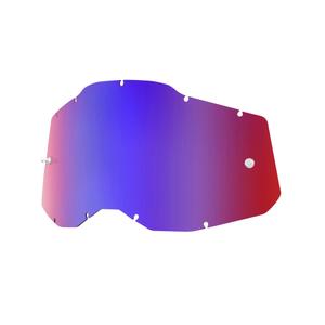 Plexi 100% Racecraft 2/Accuri 2/Strata 2 sininen/punainen peilattu (huurtumaton)