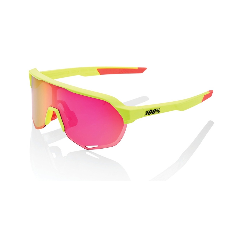 Sluneční brýle 100% S2 Matte Washed Out Neon žluté (fialové sklo)