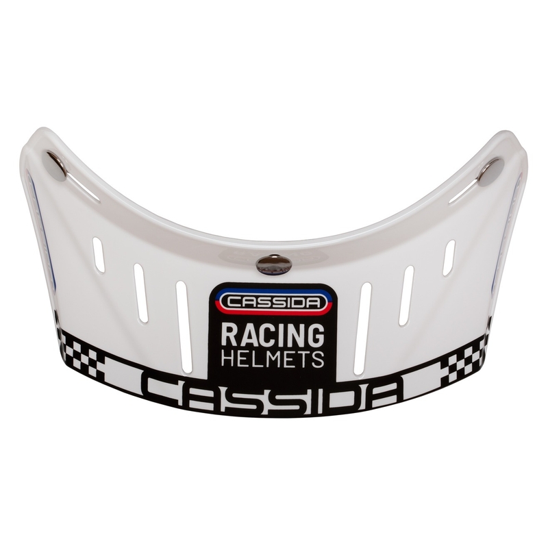 Litteä visiiri Cassida Oxygen Racing Spirit -kypäriin valkoinen