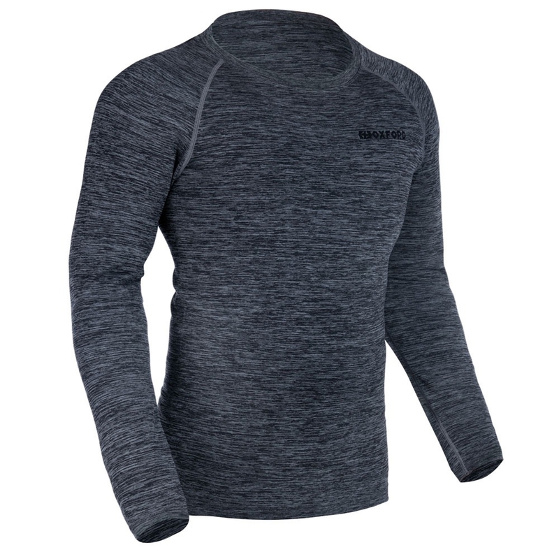 Oxford Advanced Base Layer Musta-harmaa lämpö t-paita - pitkähihainen