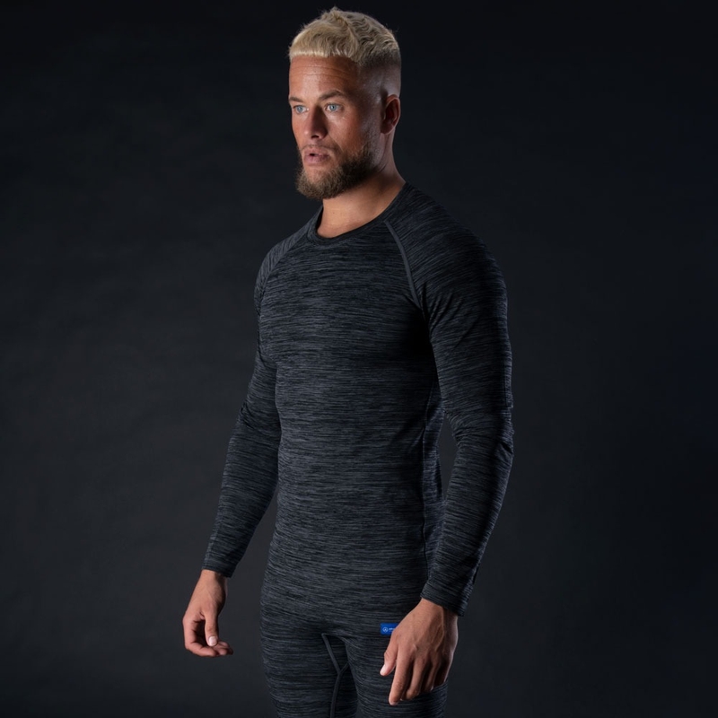 Oxford Advanced Base Layer Musta-harmaa lämpö t-paita - pitkähihainen