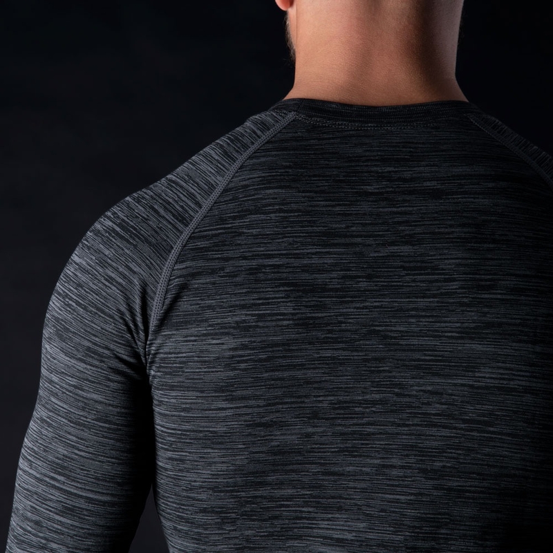 Oxford Advanced Base Layer Musta-harmaa lämpö t-paita - pitkähihainen