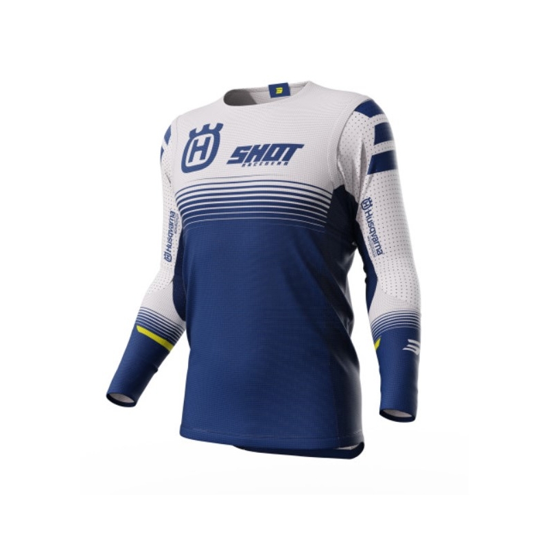 Motokrosový dres Shot Aerolite Husqvarna LE 2023 bílo-modrý výprodej