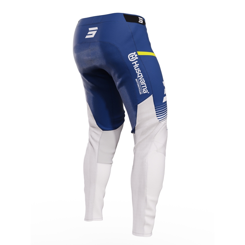 Motocross housut Shot Aerolite Husqvarna LE valkoinen-sininen alennusmyynti