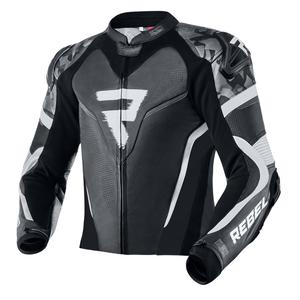 Rebelhorn Rebel mustavalkoinen moottoripyörätakki alennusmyynti