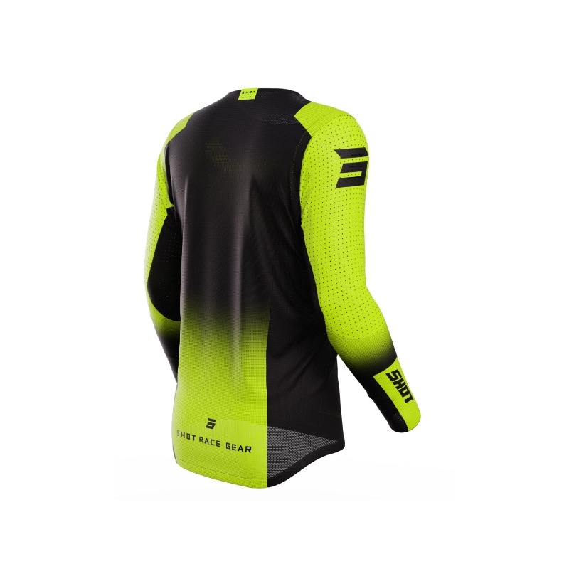 Motokrosový dres Shot Aerolite Ultima černo-fluo žlutý