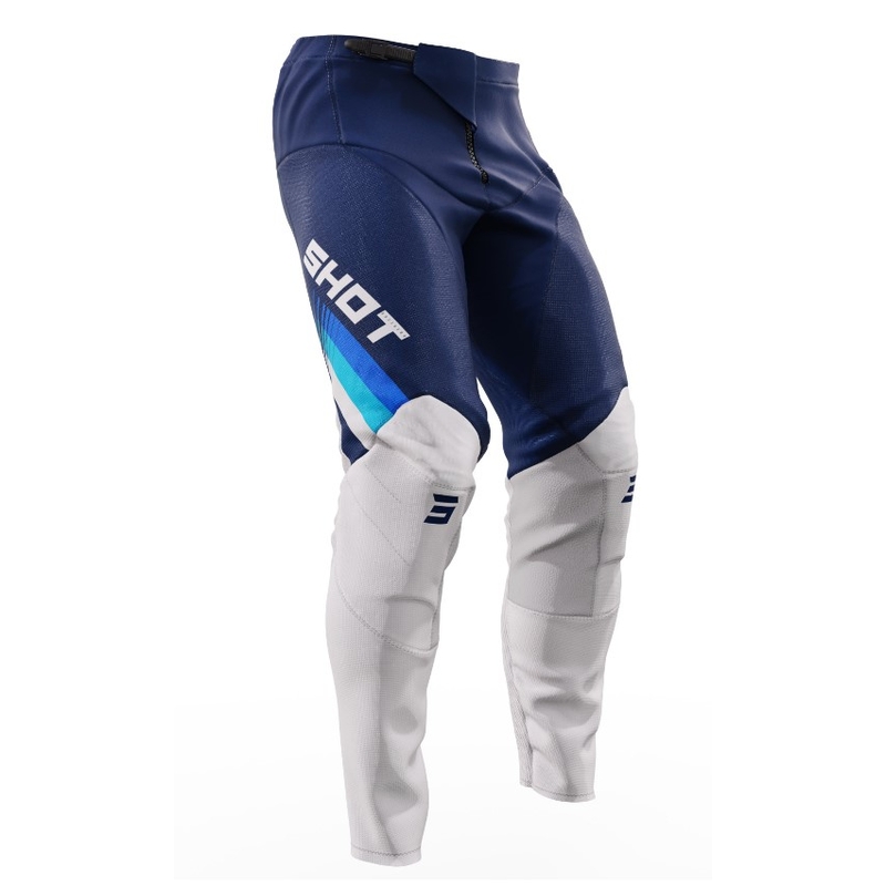 Motokrosové kalhoty Shot Contact Tracer bílo-modré výprodej