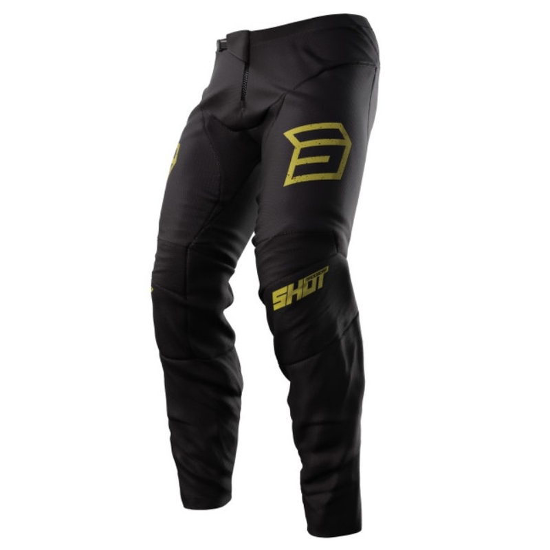 Motocross-housut Shot Devo Army musta-kultainen alennusmyynti