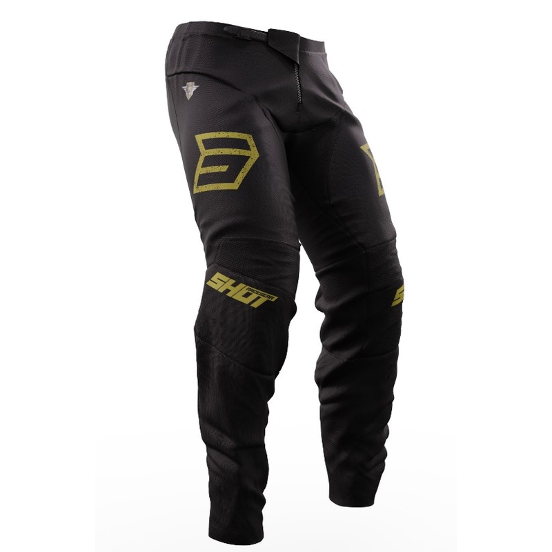 Motocross-housut Shot Devo Army musta-kultainen alennusmyynti