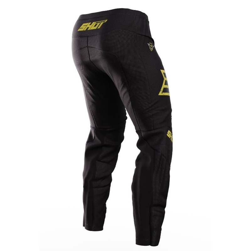 Motocross-housut Shot Devo Army musta-kultainen alennusmyynti