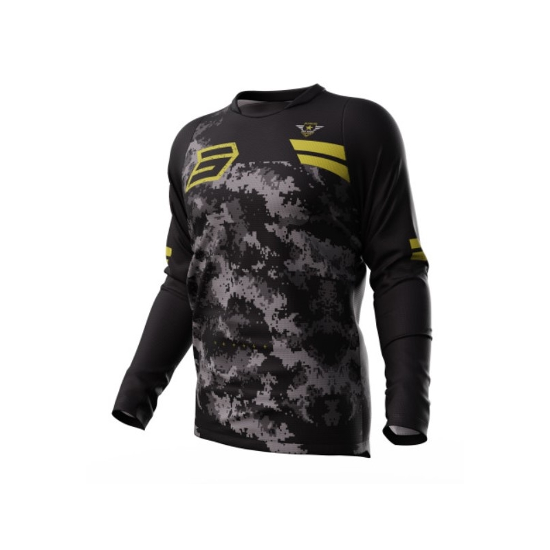 Motocross pelipaita Shot Devo Army musta-harmaa-kultainen alennusmyynti