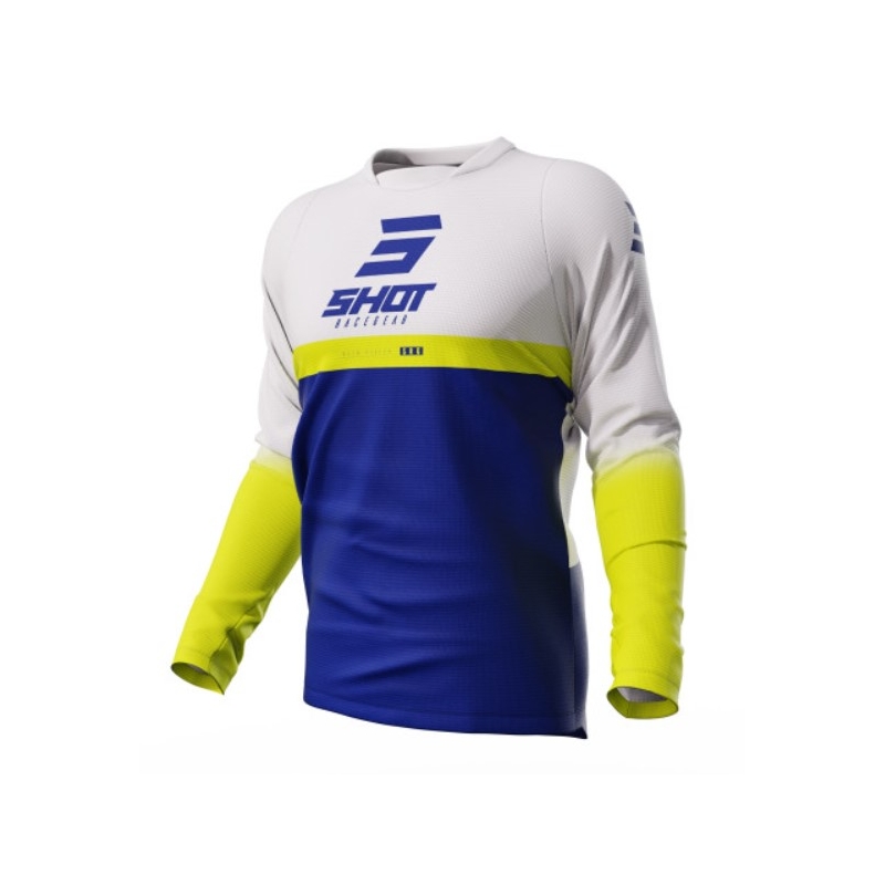 Motokrosový dres Shot Devo Reflex modro-bílo-fluo žlutý výprodej