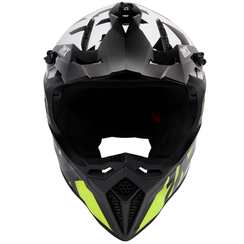 Motokrosová přilba iMX FMX-02 černo-bílo-fluo žlutá