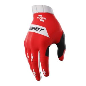 Motocross hanskat Shot Race valkoinen-punainen