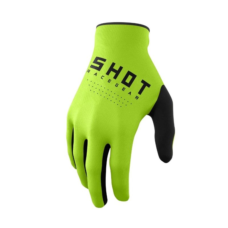 Motocross-hanskat Shot Raw musta-fluo-vihreä alennusmyynti