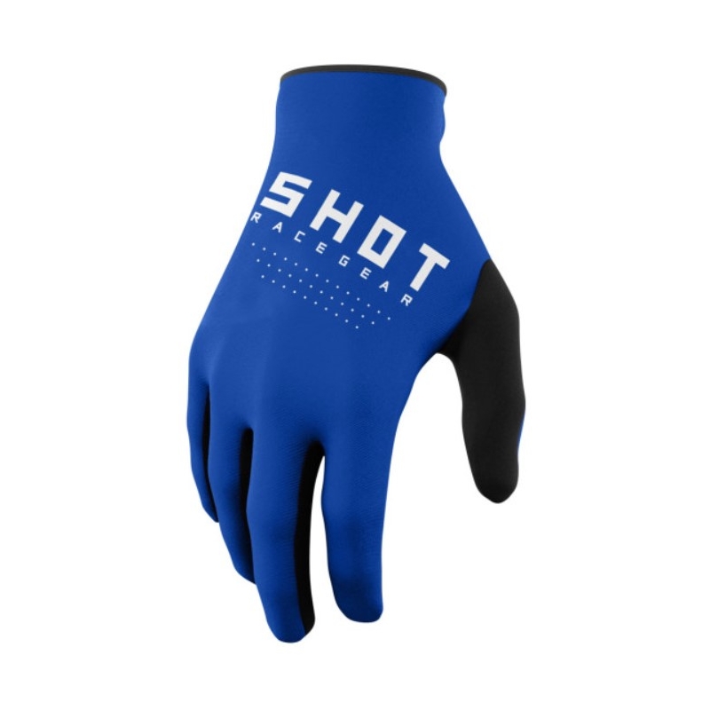 Motocross käsineet Shot Raw musta-valko-sininen alennusmyynti