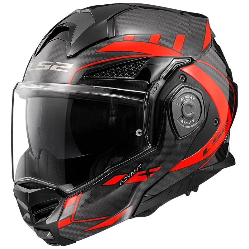 Překlápěcí přilba na motorku LS2 FF901 Advant X C Future černo-fluo červená