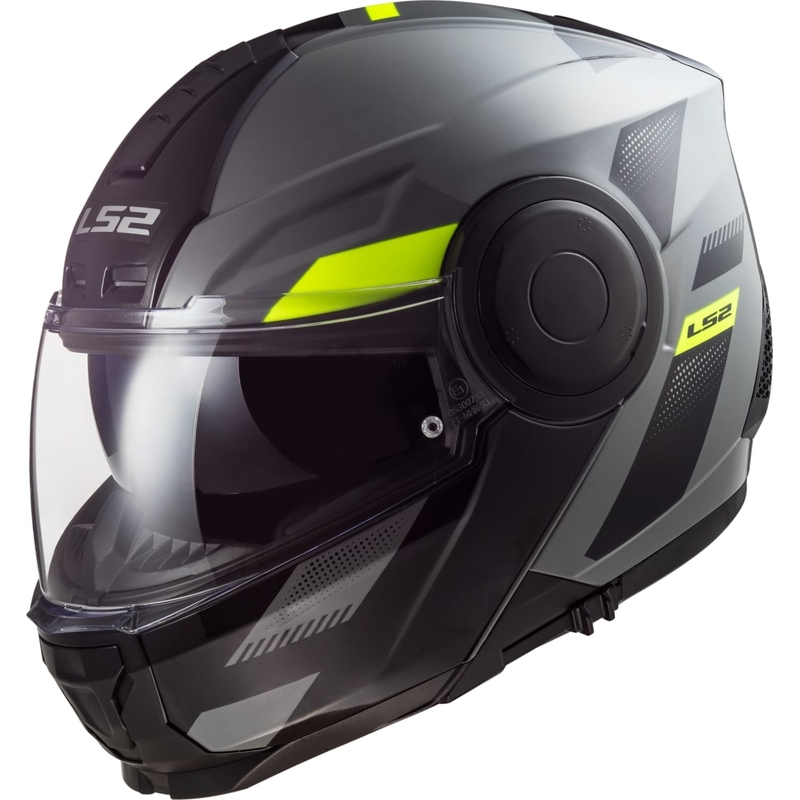 Vyklápěcí přilba na motorku LS2 FF902 Scope Max Nardo šedo-fluo žlutá
