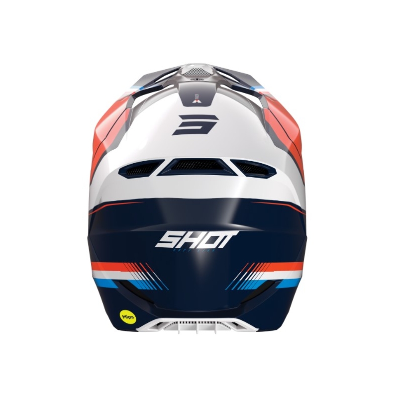 Dětská motokrosová přilba Shot Race Tracer bílo-modro-oranžová