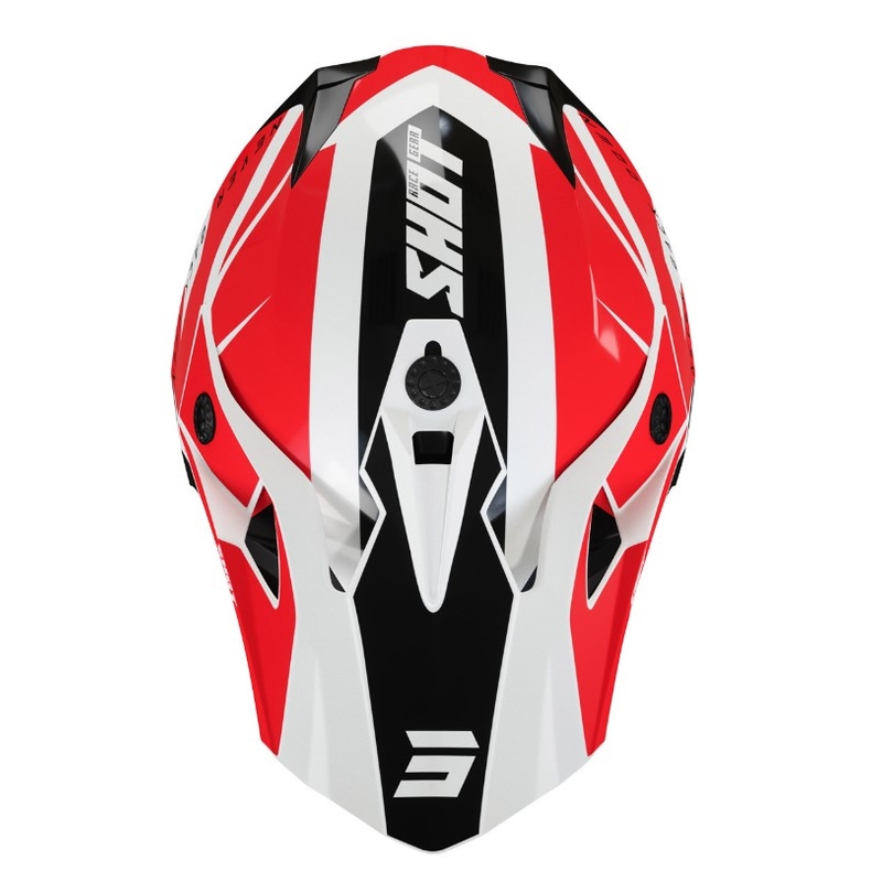 Dětská motokrosová přilba Shot Pulse Kid Revenge černo-bílo-červená