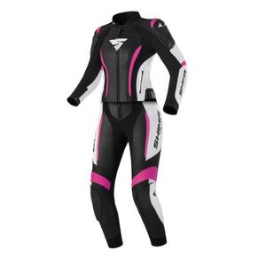 Naisten Shima Miura 2.0 Musta, valkoinen ja vaaleanpunainen moottoripyöräilyhaalari