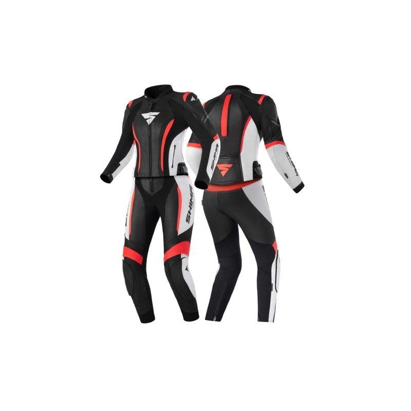 Naisten Shima Miura 2.0 Musta-valkoinen-fluo-punainen moottoripyöräilyhaalari