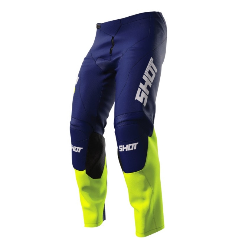 Dětské motokrosové kalhoty Shot Raw Kid Reflex modro-fluo žluté