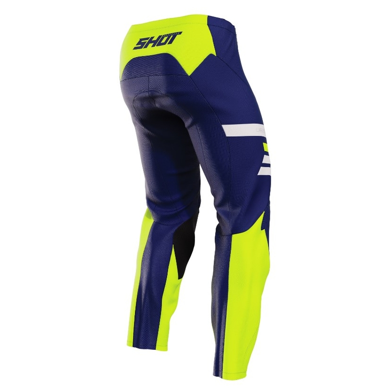 Dětské motokrosové kalhoty Shot Raw Kid Reflex modro-fluo žluté