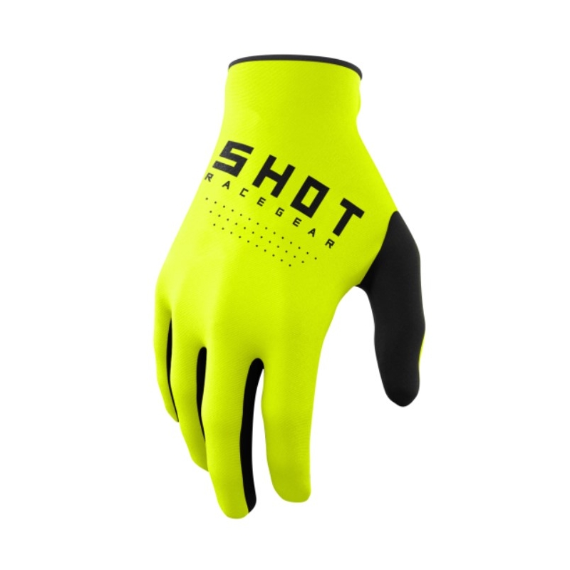 Lasten motocross-hanskat Shot Raw Kid fluo-keltainen alennusmyynti