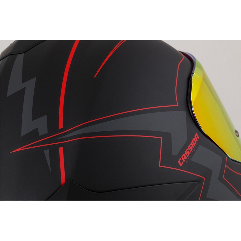 Cassida Integral GT 2.1 Flash Musta-punainen-harmaa moottoripyöräilykypärä