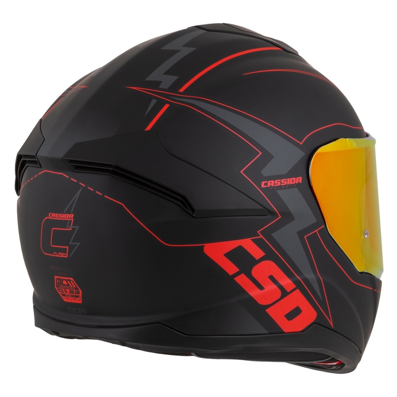 Cassida Integral GT 2.1 Flash Musta-punainen-harmaa moottoripyöräilykypärä