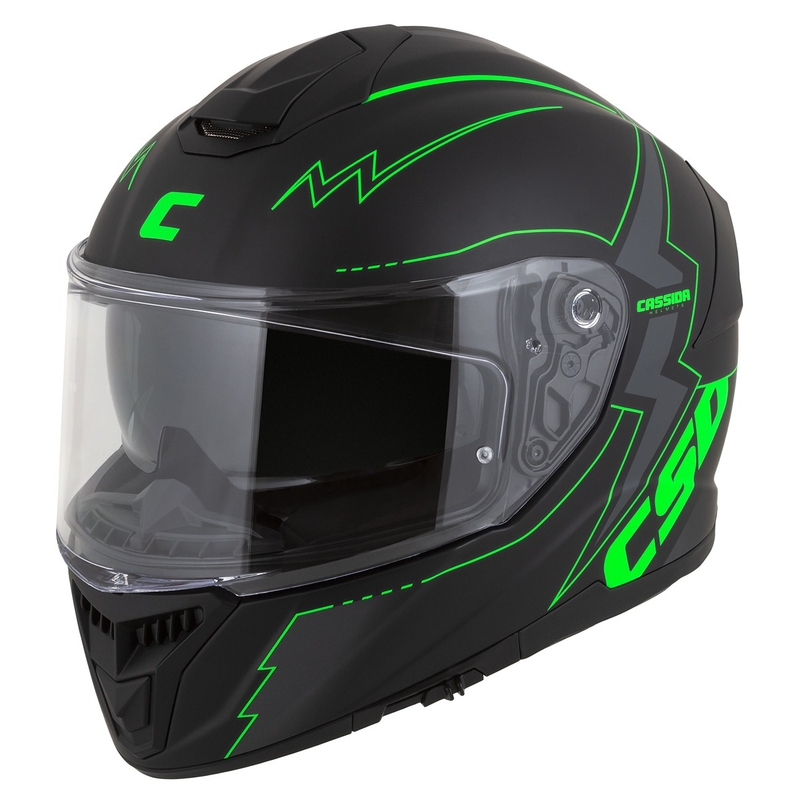 Integral moottoripyöräilykypärä Cassida Integral GT 2.1 Flash musta-fluo-vihreä-harmaa