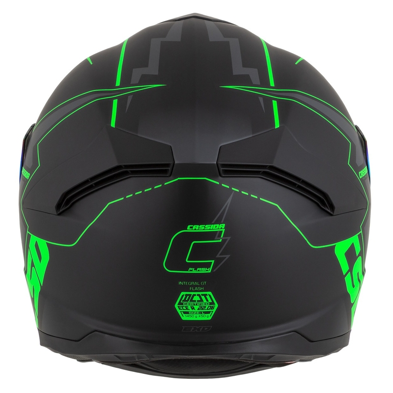 Integral moottoripyöräilykypärä Cassida Integral GT 2.1 Flash musta-fluo-vihreä-harmaa