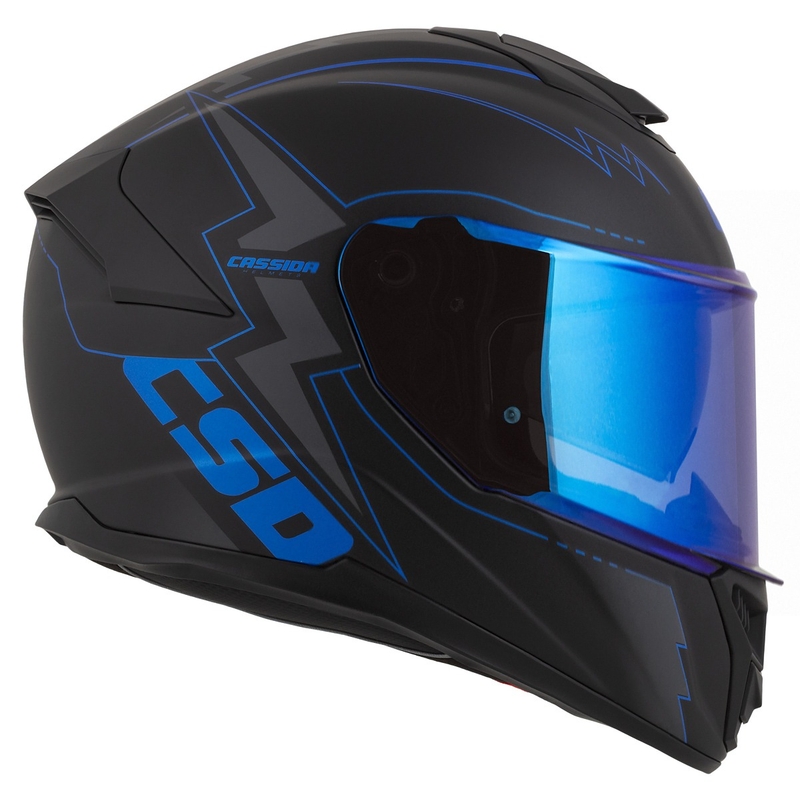 Integral moottoripyöräilykypärä Cassida Integral GT 2.1 Flash musta-sininen-harmaa
