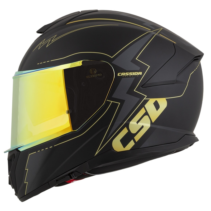 Cassida Integral GT 2.1 Flash musta-kulta-harmaa moottoripyöräilykypärä