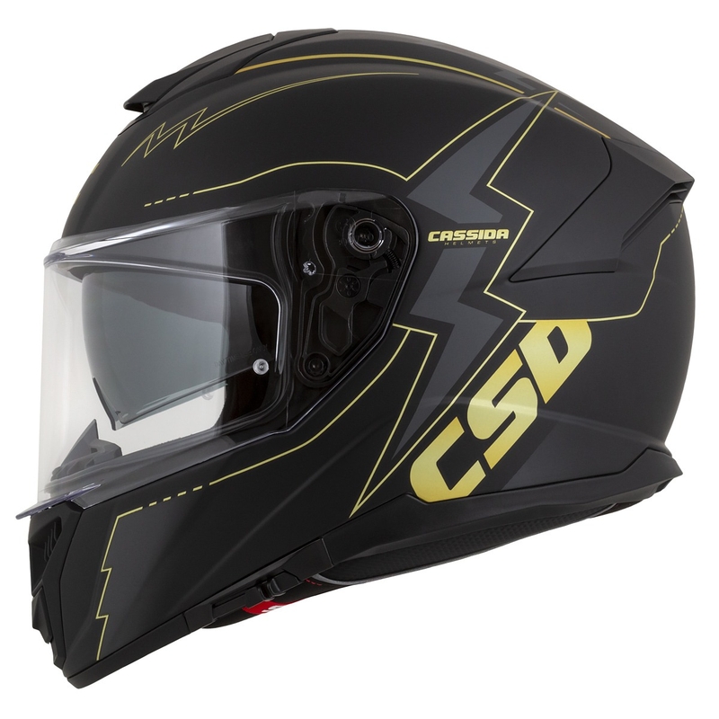 Cassida Integral GT 2.1 Flash musta-kulta-harmaa moottoripyöräilykypärä