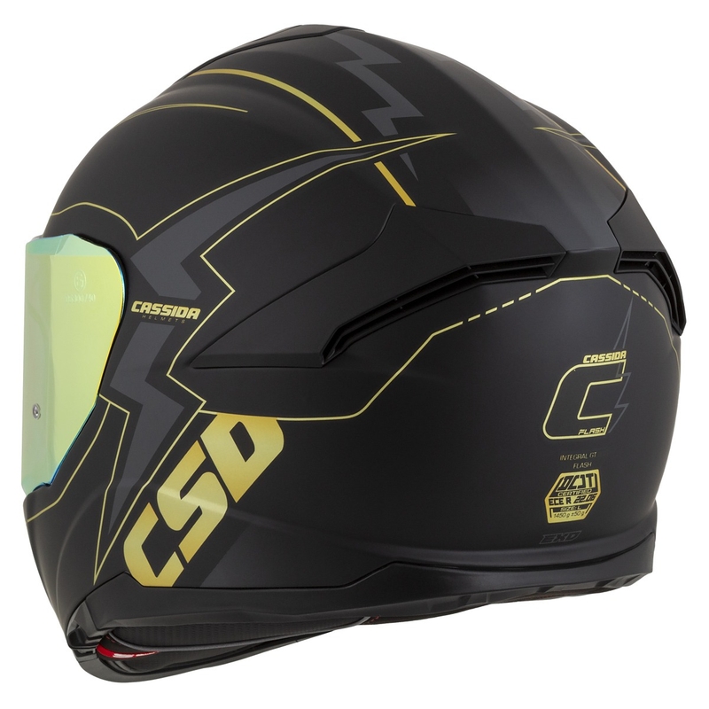 Cassida Integral GT 2.1 Flash musta-kulta-harmaa moottoripyöräilykypärä