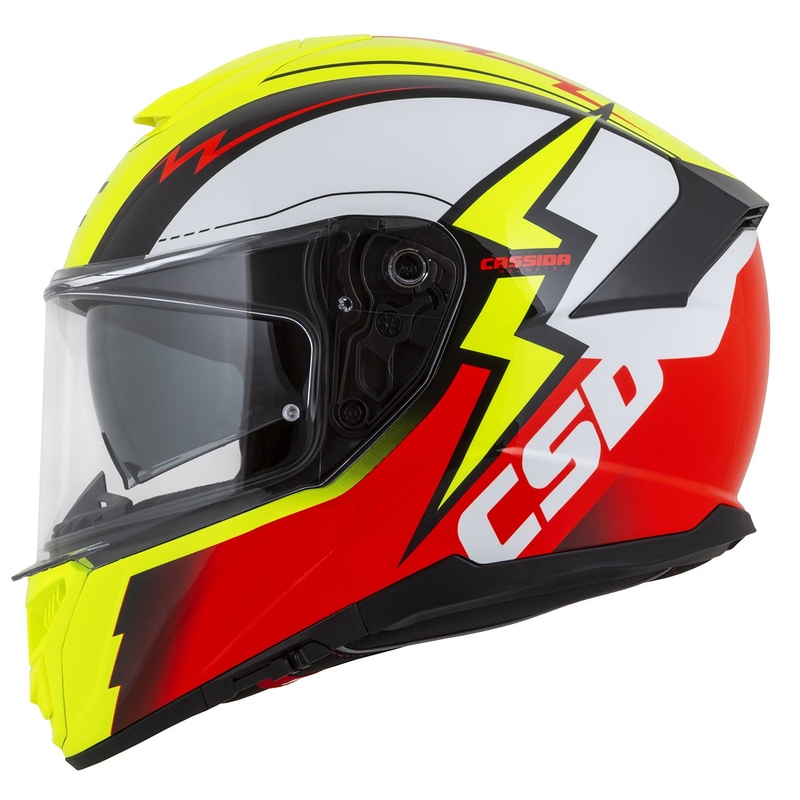 Integral moottoripyöräilykypärä Cassida Integral GT 2.1 Flash fluo keltainen-punainen-musta-valkoinen