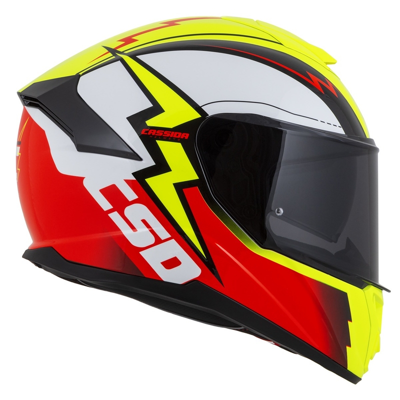 Integral moottoripyöräilykypärä Cassida Integral GT 2.1 Flash fluo keltainen-punainen-musta-valkoinen