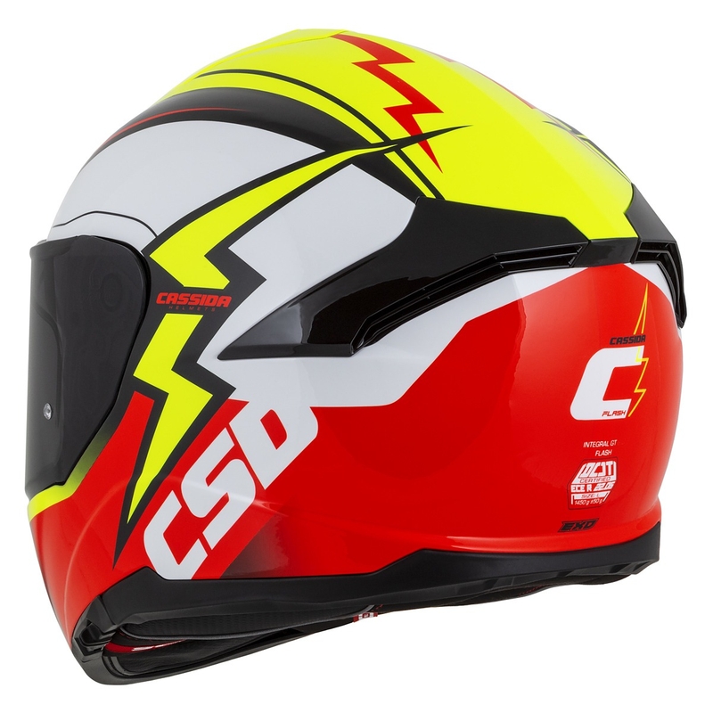 Integral moottoripyöräilykypärä Cassida Integral GT 2.1 Flash fluo keltainen-punainen-musta-valkoinen