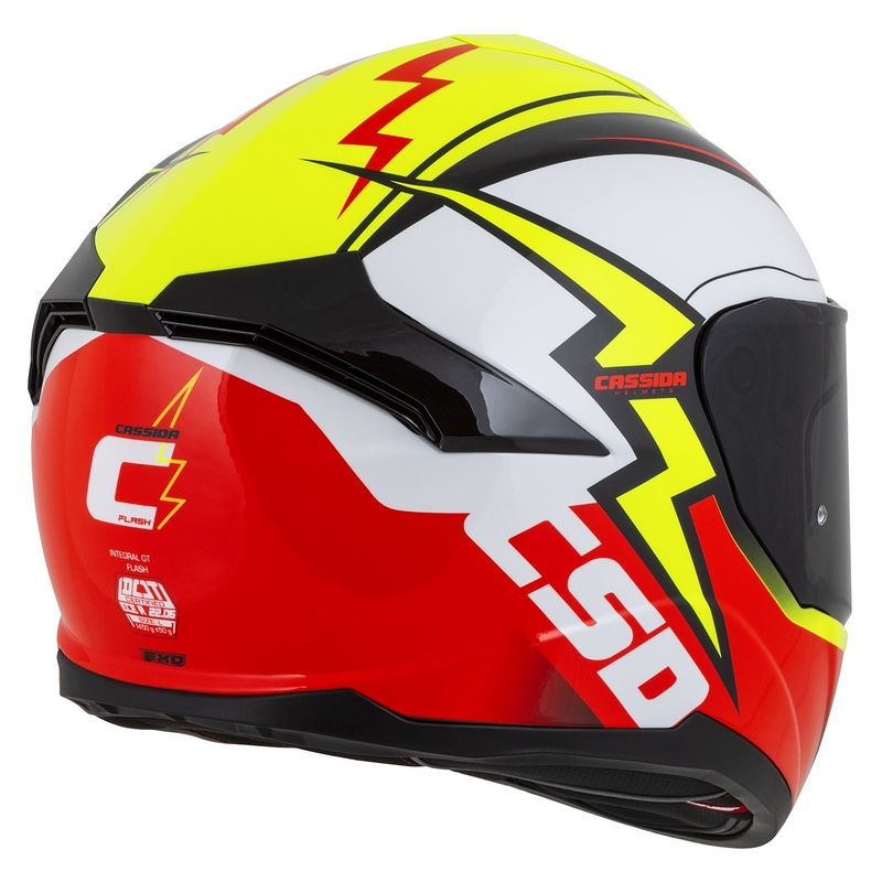 Integral moottoripyöräilykypärä Cassida Integral GT 2.1 Flash fluo keltainen-punainen-musta-valkoinen